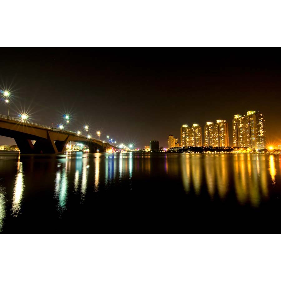 Tranh dán tường Đà Nẵng, Hội An 3D Chất liệu lụa 3D, xé không rách, lau chùi thoải mái, hình ảnh siêu sắc nét, không nh