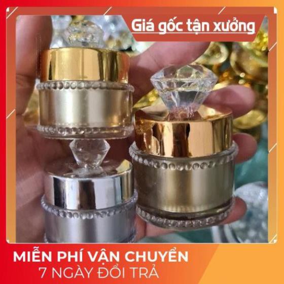 Hủ Đựng Kem ❤ GIÁ TỐT NHẤT ❤ Hủ chiết kem hột xoàn 5g,15g vàng,bạc đựng mỹ phẩm , phụ kiện du lịch