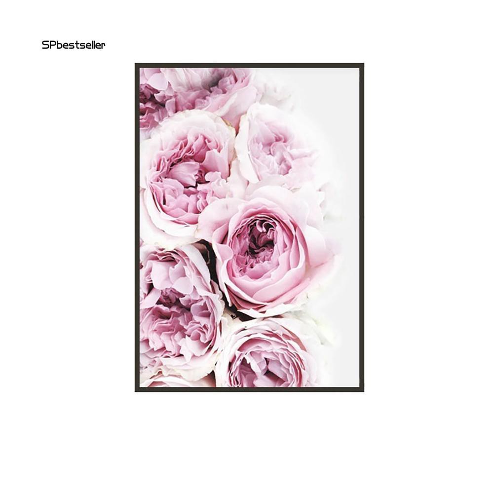 Tranh vải canvas hình hoa mẫu đơn gắn tường trang trí nội thất tiện dụng