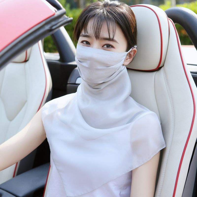Khẩu Trang Che Mặt Bằng Lụa 100% Mulberry Mỏng Thoáng Khí Bảo Vệ Chống Tia Uv