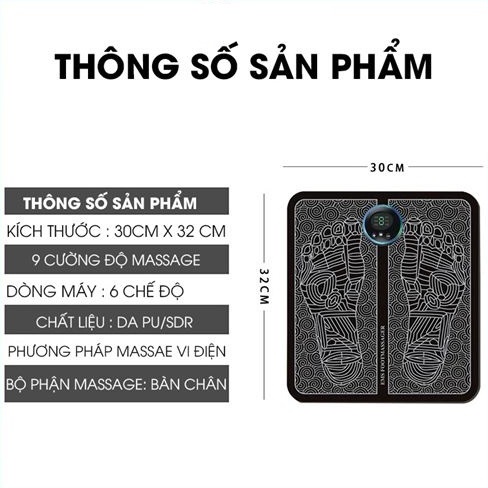 Thảm massage chân EMS giúp lưu thông khí huyết, giảm đau mỏi chân, chăm sóc sức khỏe - Soleil Care