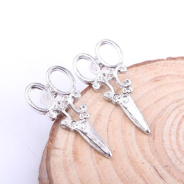 Cặp bông tai kiểu hợp kim hình kéo đầy độc đáo