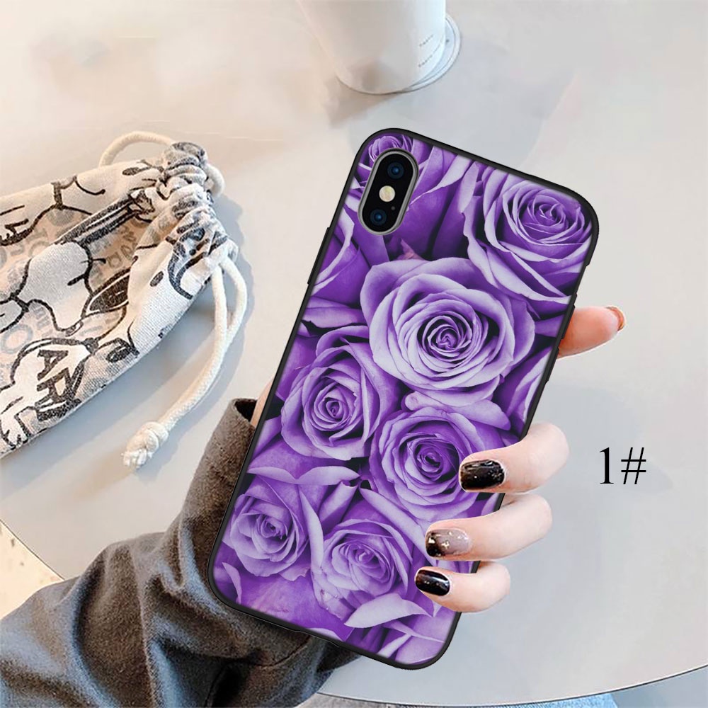 Ốp Điện Thoại Họa Tiết Bông Hoa Màu Tím CA38 Cho iPhone 5 5S 6 6S 7 8 11 Pro Max Plus SE XR
