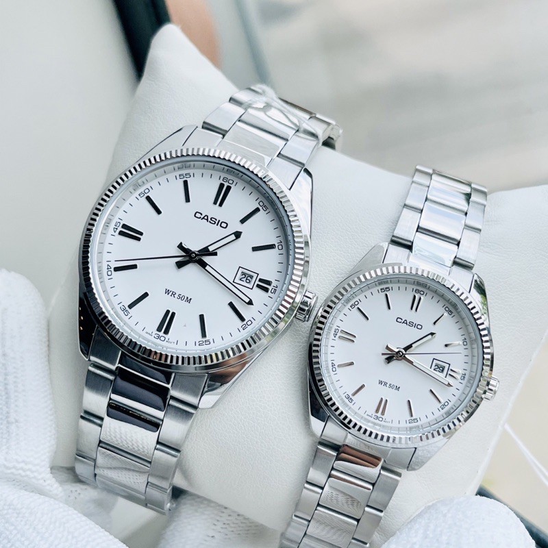 Đồng hồ kim nam nữ dây thép Casio MTP 1302D full silver | BigBuy360 - bigbuy360.vn