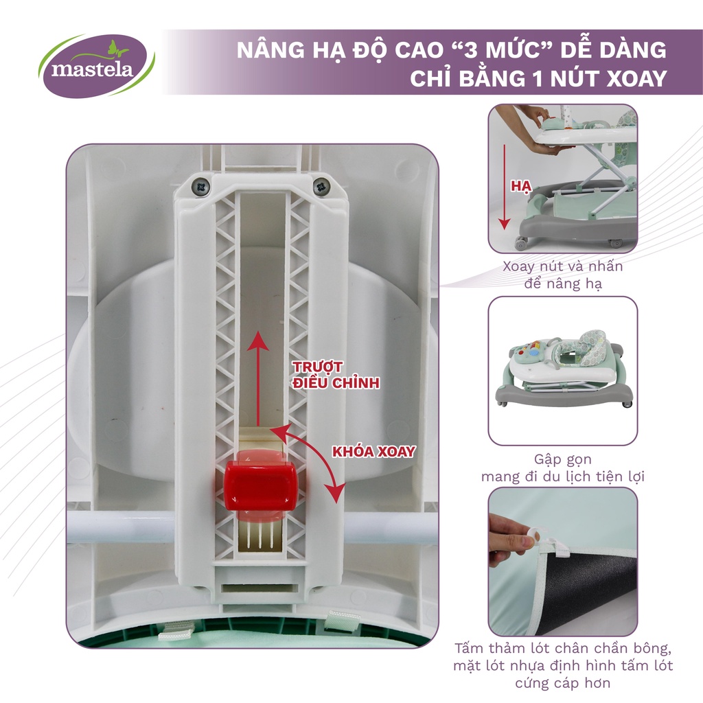 Xe tập đi đa năng 3 giai đoạn kiêm bập bênh cho bé- Mastela W2237DU6