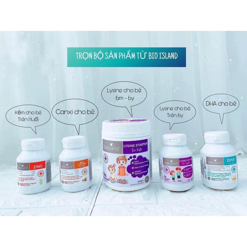 Vitamin DHA, Canxi, Lysine Bio Island cho bà bầu và em bé