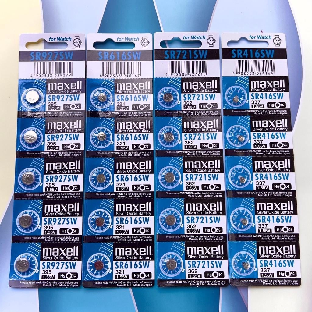 1 Vỉ 5 Viên Pin Maxell Nhật Bản Nhiều Kích Cỡ Cho Đồng Hồ Đeo Tay