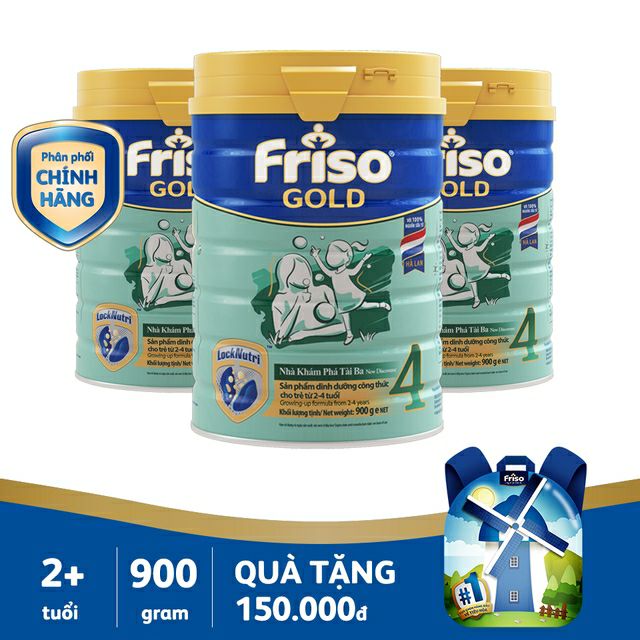 Combo 3 hộp sữa Friso Gold 4 900g( Có quà, date t6/2022)