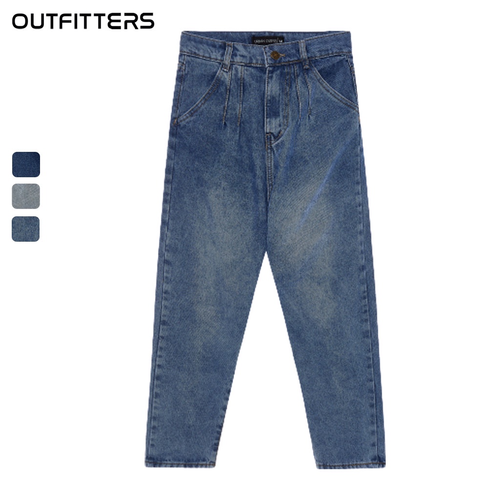 Quần Jean Baggy Nữ QJO02 [SIGNATURE FULL BOX] Outfitters Kiểu Trơn Ống Đứng form rộng wash màu Local Brand