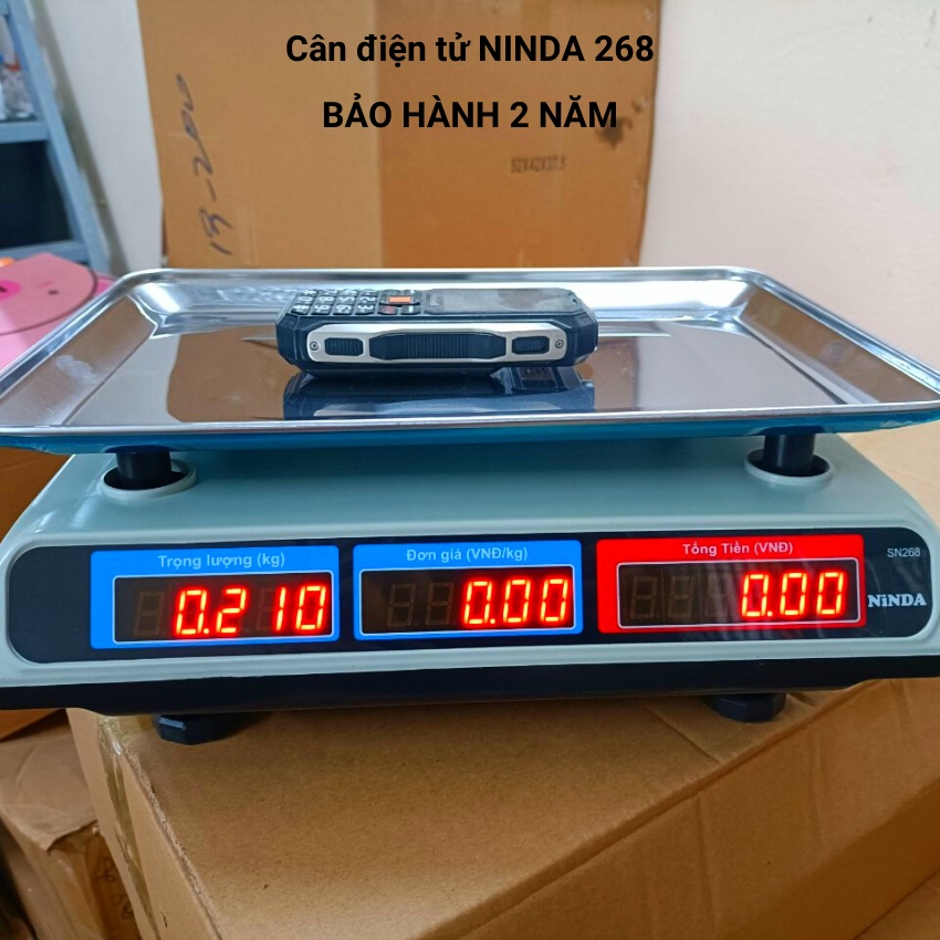 cân tính tiền điện tử NINDA 268 ( 30kg/5g ) mặt cân dày sáng bóng ( bảo hành 24 tháng )