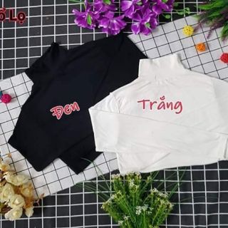 ÁO cổ lọ thun gân