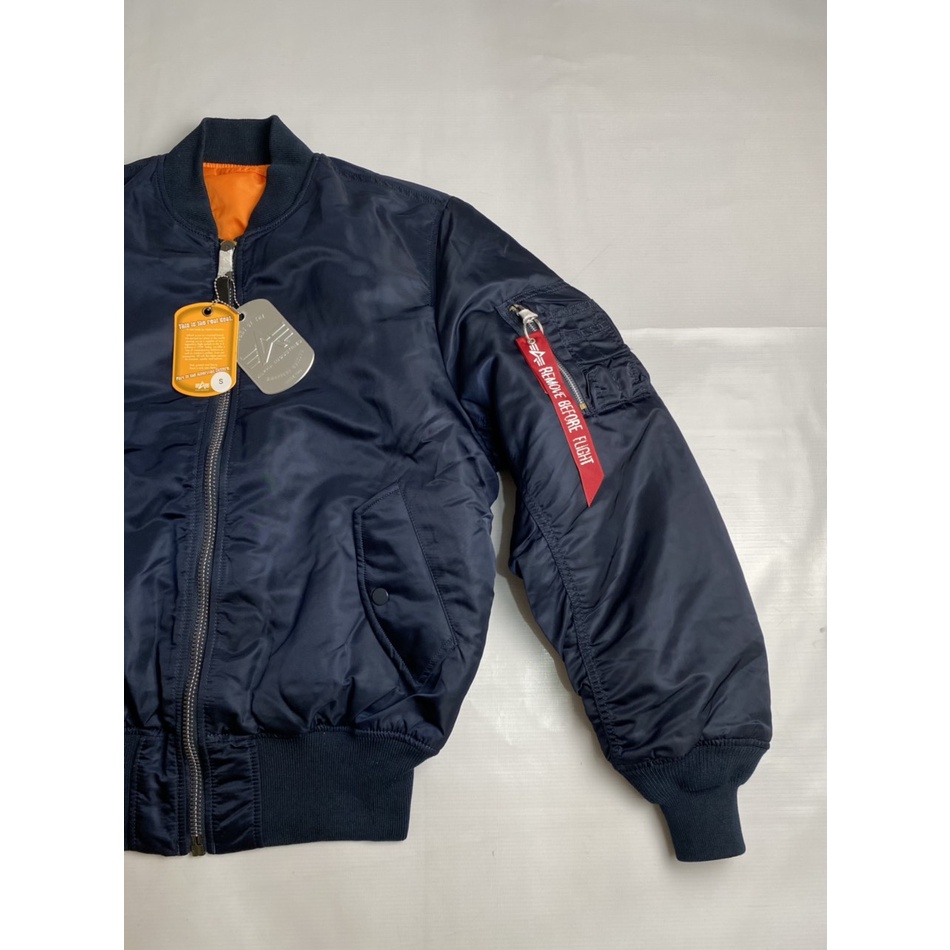 Áo Ma-1 hàng chính hãng Alpha industries màu xanh dương