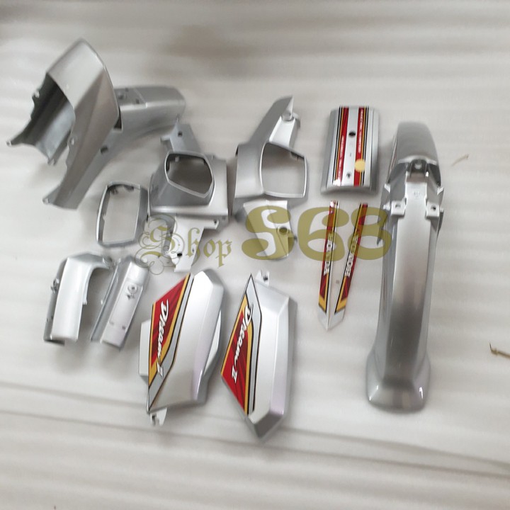 Bộ nhựa xe Dream II Màu Bạc -CÓ KÈM TEM- Dàn áo xe Dream II nhựa ABS cao cấp màu Bạc - S685