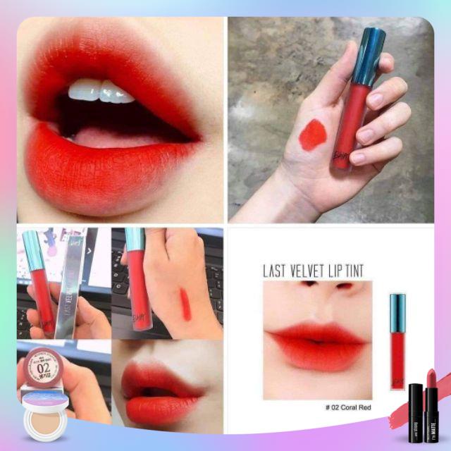 SON KEM LÌ BBIA KEM VELVET LIP TINT VER1 02- đỏ cam