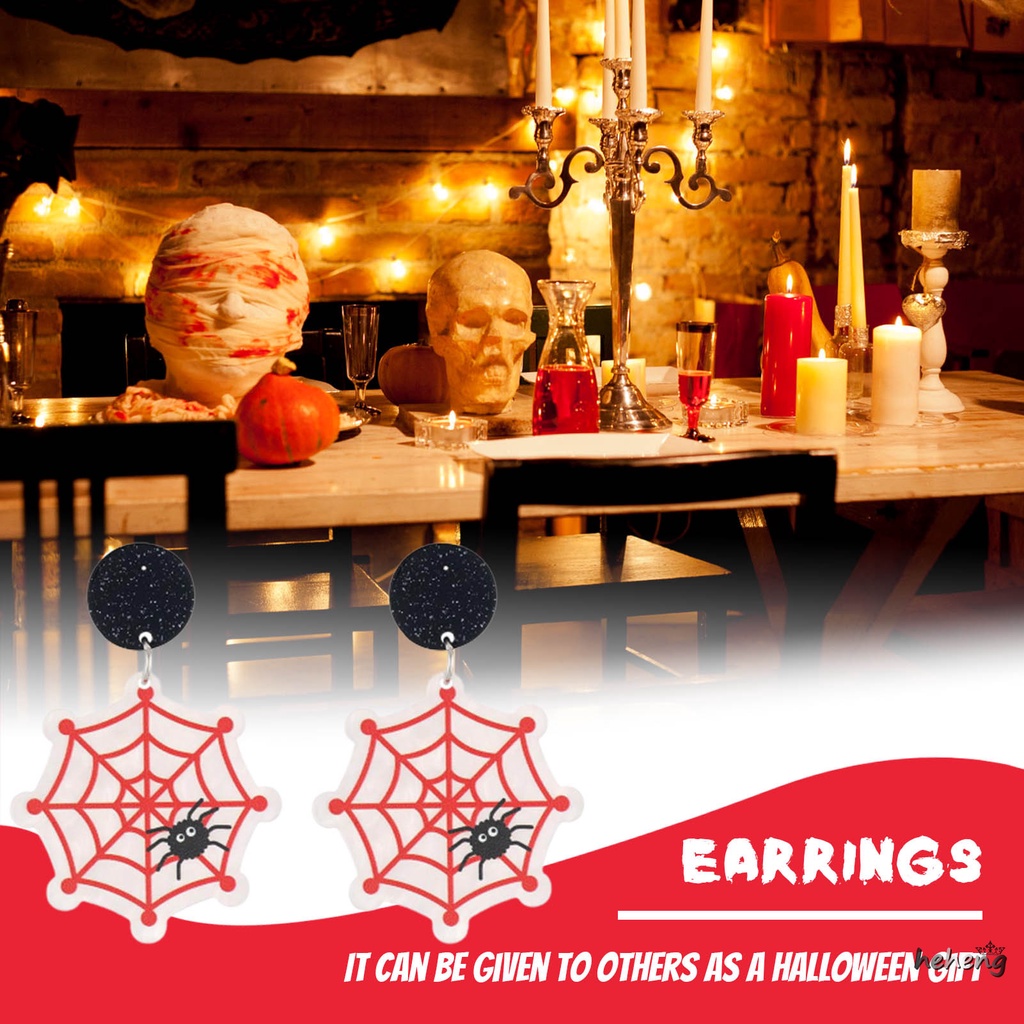 Khuyên Tai Acrylic Không Phai Hình Bí Ngô Ma Quỷ Halloween Bền Bỉ Không Phai Màu Trang Sức Cho Tiệc Sinh Nhật Sân Khấu