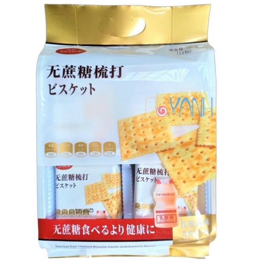 Bánh Quy Ăn Kiêng Soda Cracker Sữa Chua Top Savor (Gói 380g)