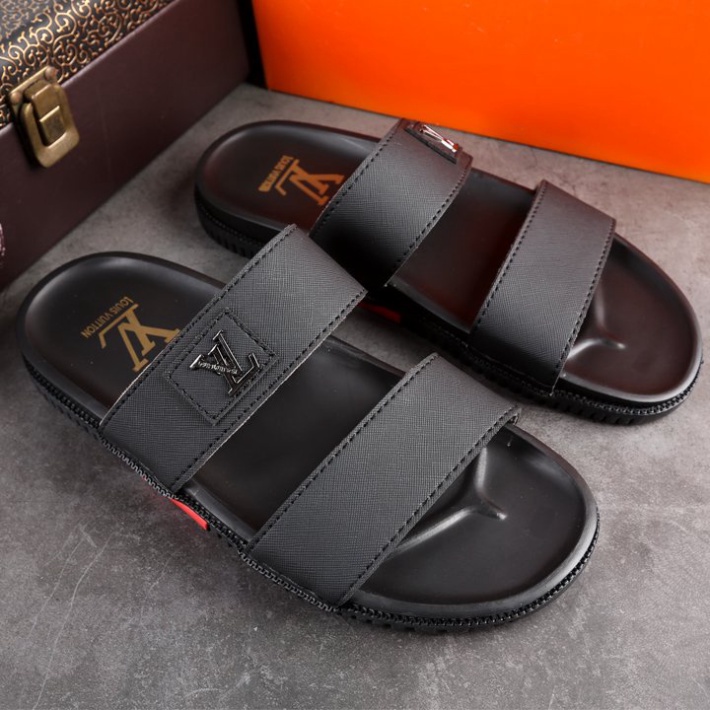 Dép nam 2 quai ngang, Dép da xịn loại tốt