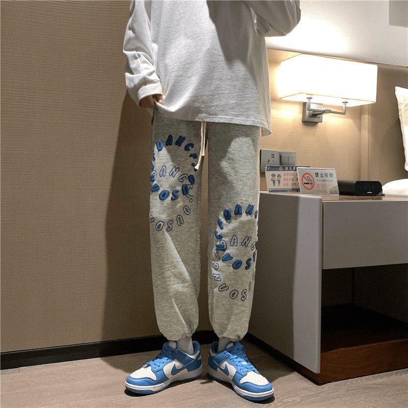 Quần Jogger Nam Chất Liệu Nỉ POUS Cao Cấp 3 Màu Có Dây Rút Chân Phối Hình Chữ 3D Đẹp Form Rộng Thoải Mái Phối Đồ Trent [