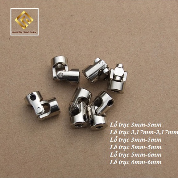 Khớp nối trục các đăng cardan lỗ trục 3mm - 3,17mm - 5mm - 6mm