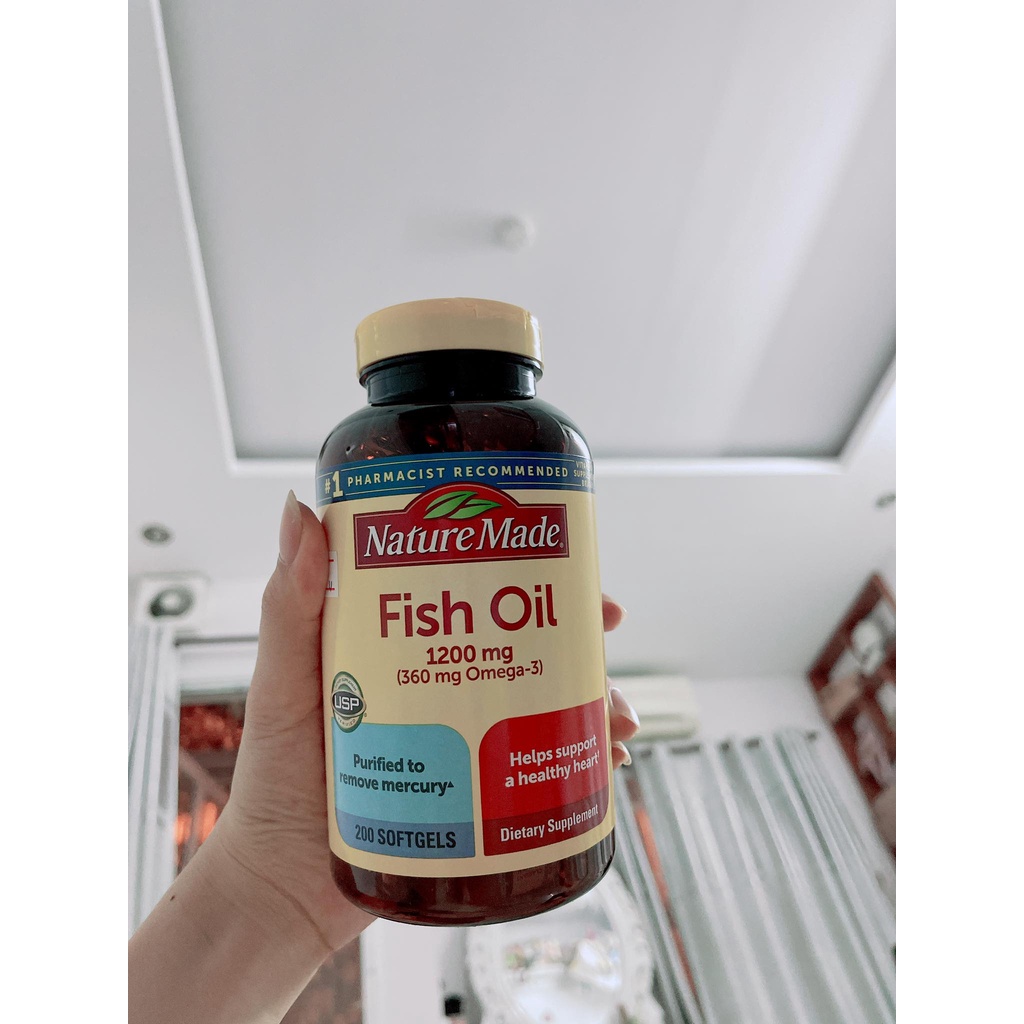 Dầu cá Omega 3 Nature Made Fish oil 1200mg hộp 200 viên