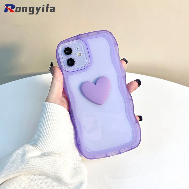 Ốp Điện Thoại Silicon Mềm Trong Suốt Chống Sốc Họa Tiết Trái Tim 3D Gợn Sóng Dành Cho OPPO Reno 8 7 6 5 4 Pro 5G