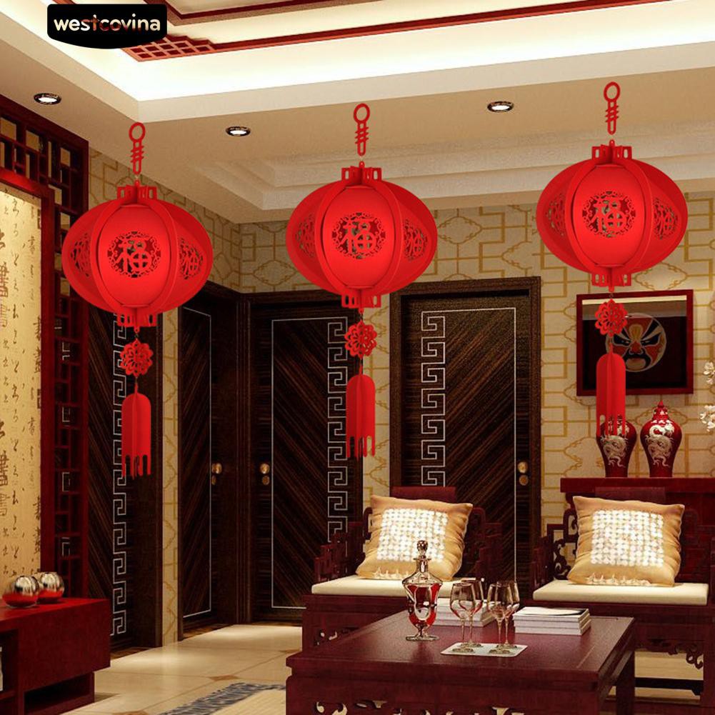 Đèn lồng đỏ treo trang trí năm mới phong cách Trung Quốc