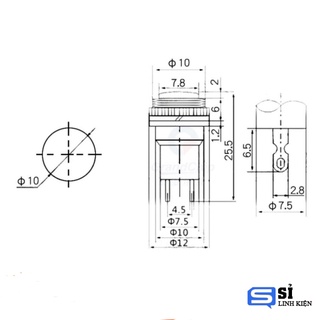 Nút Nhấn Nhả - Nút Reset 10mm DS-314