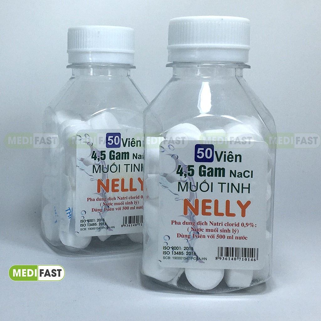 Muối tinh dạng viên NELLY - Hộp 50 viên - Giúp chăm sóc mũi, xoang, ngăn ngừa các vấn đề về đường hô hấp