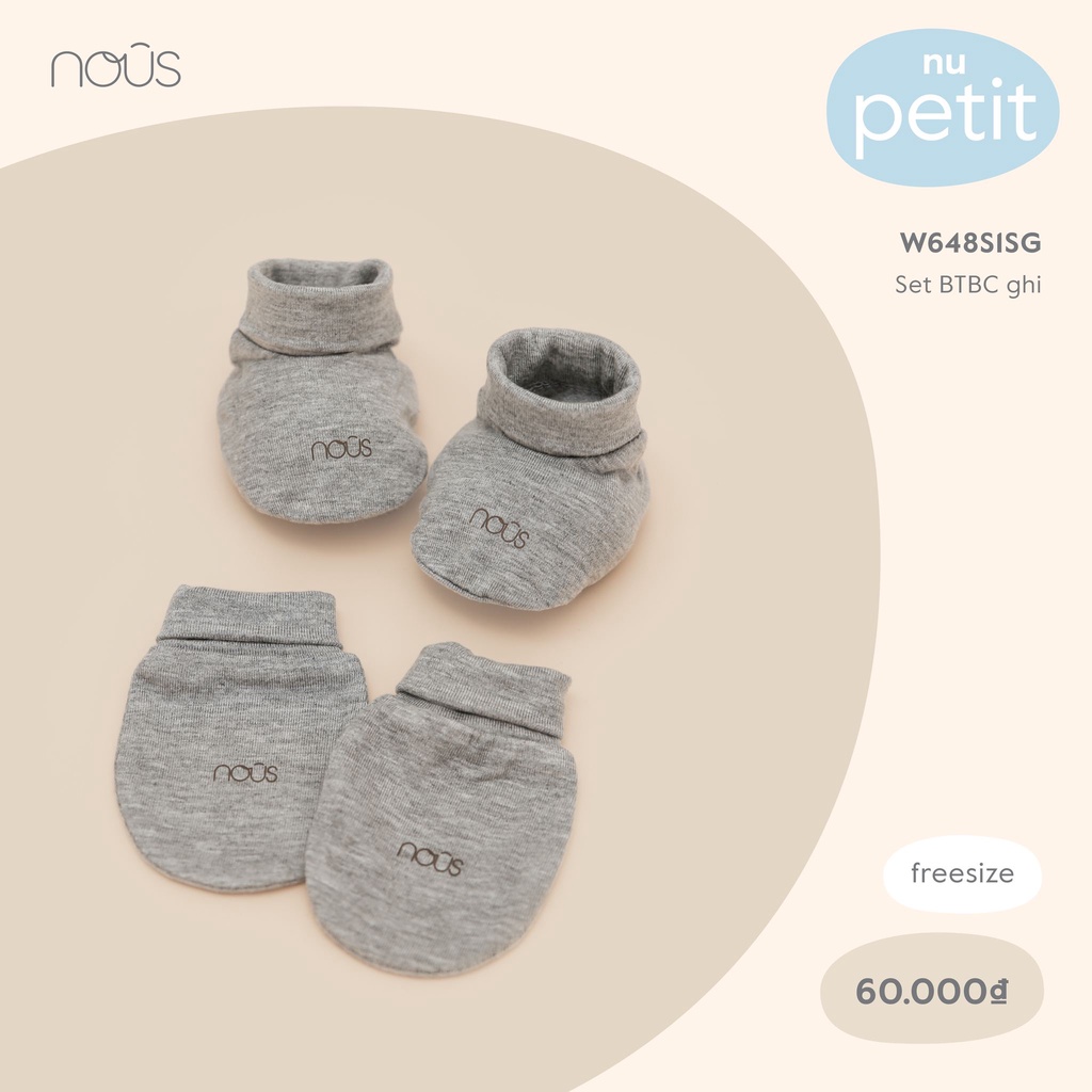 [FULL] Set Phụ Kiện Cho Bé Sơ Sinh -  1 Bao Tay Nous - 1 Bao Chân Nous - 1 Mũ Nous (Size Sơ sinh Newborn) đủ màu - Nous