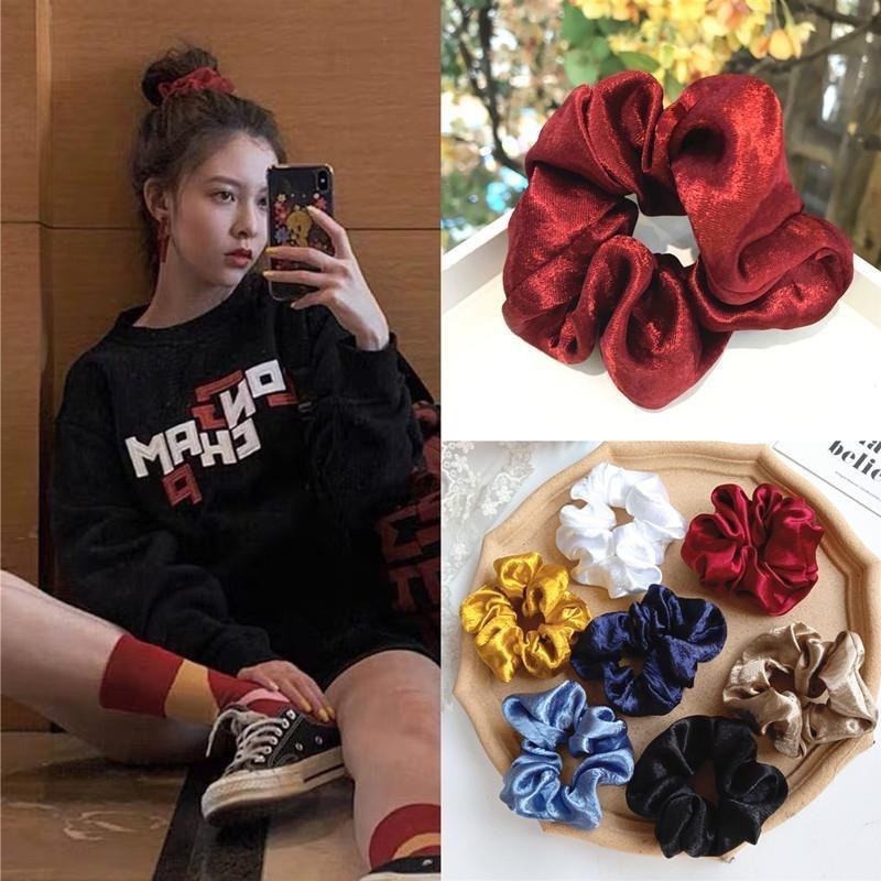 Premium Quality Korean Scrunchies Hair Accessories Hairties Simple Design Fashion Hair Accessory Korea Casual Style Colorful Woman