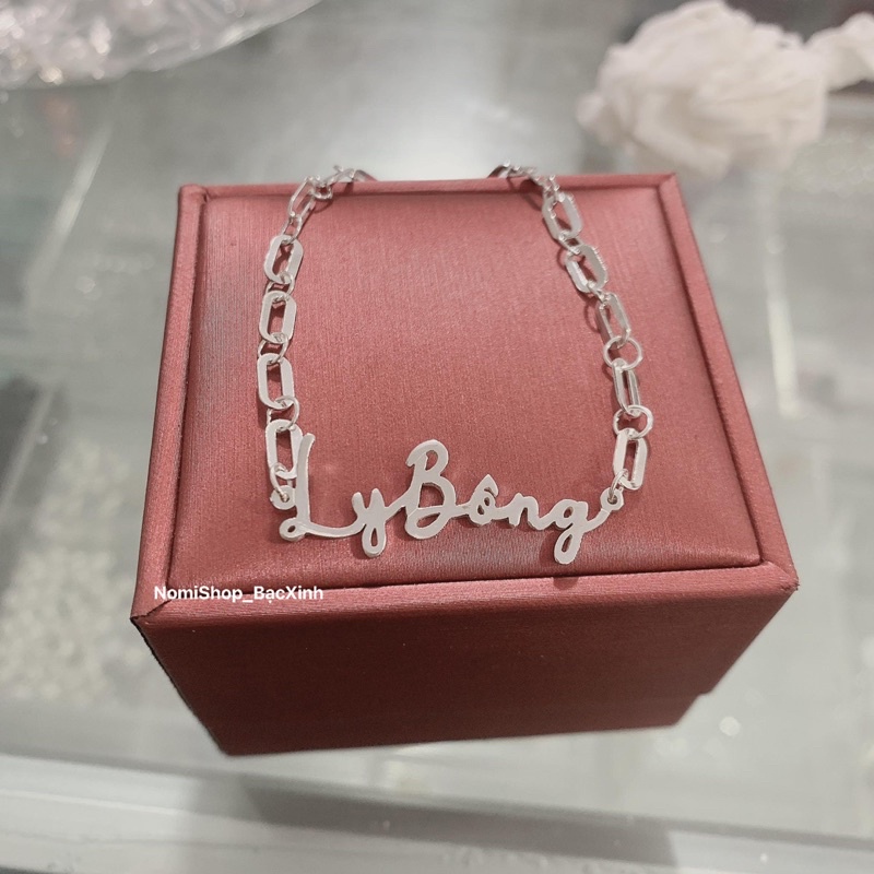 Lắc tay chữ làm tên theo yêu cầu, nhẹ nhàng ý nghĩa món quà tuyệt vời cho bạn gái Mainomi Shop Bạc Xinh