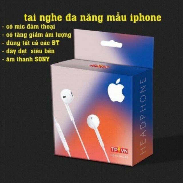 Tai nghe đa năng mẫu iphone - dùng được tất cả dòng máy ( BH 12T )