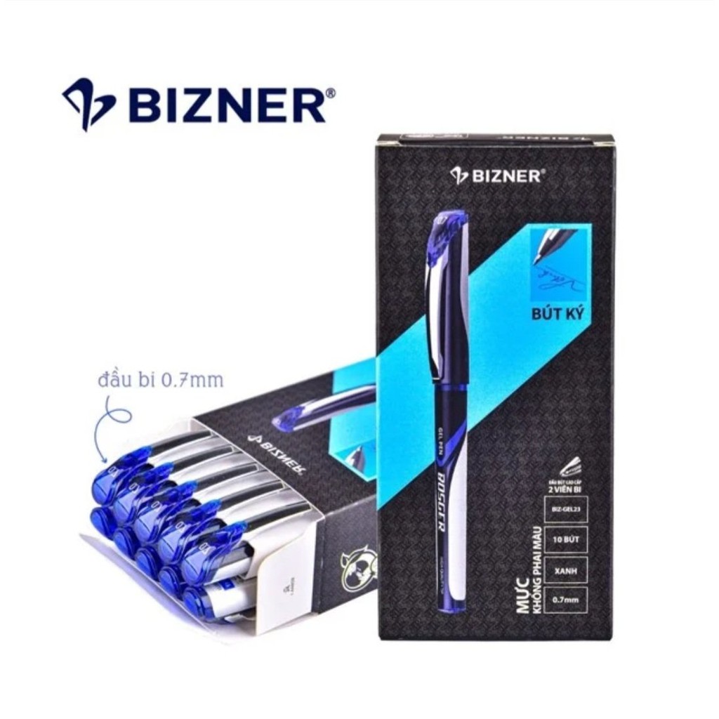 Bút ký Gel 2 đầu bi Bizner BIZ-GEL023, nét 0.7mm ( 2 cây / túi ) hàng có kiểm tra chất lượng và an toàn
