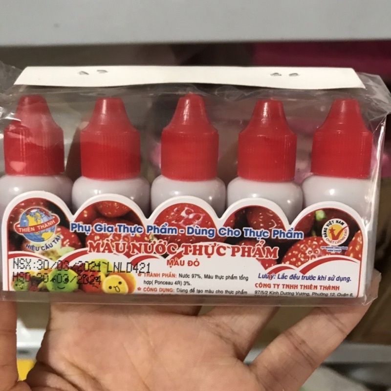 Màu nước thực phẩm dùng làm bánh 1 lọ nhỏ
