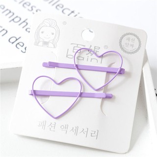 Set 2 kẹp tóc xước trái tim
