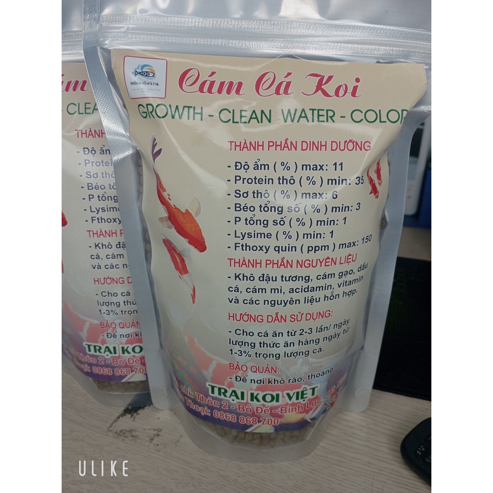 Cám cá Koi túi bạc công nghệ mỹ- tăng size-tăng màu 40% độ đạm
