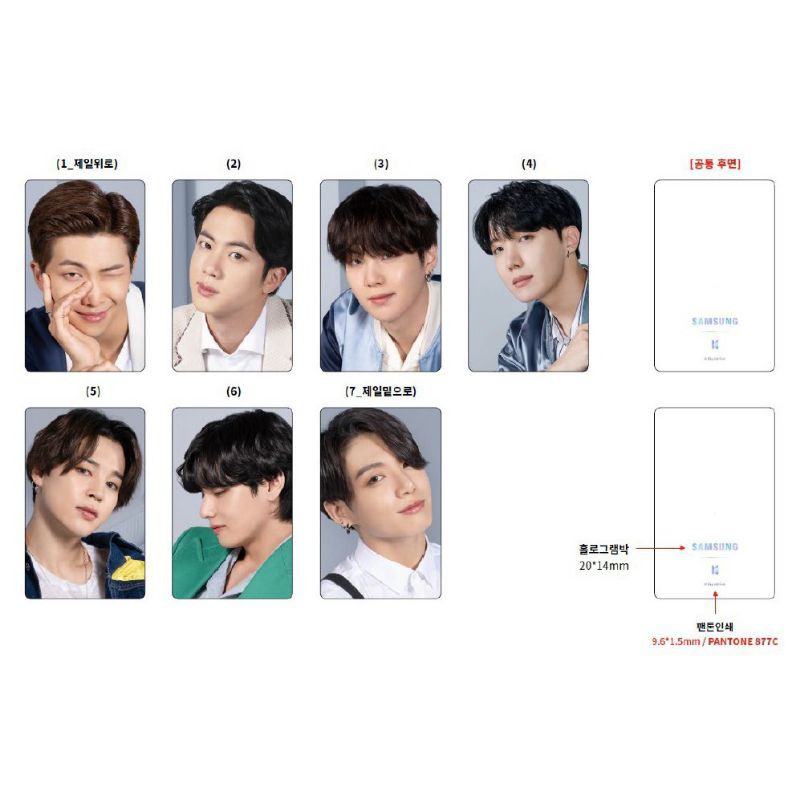 (Official) Bộ sản phẩm ảnh thẻ và card của BTS cho bản điện thoại samsung