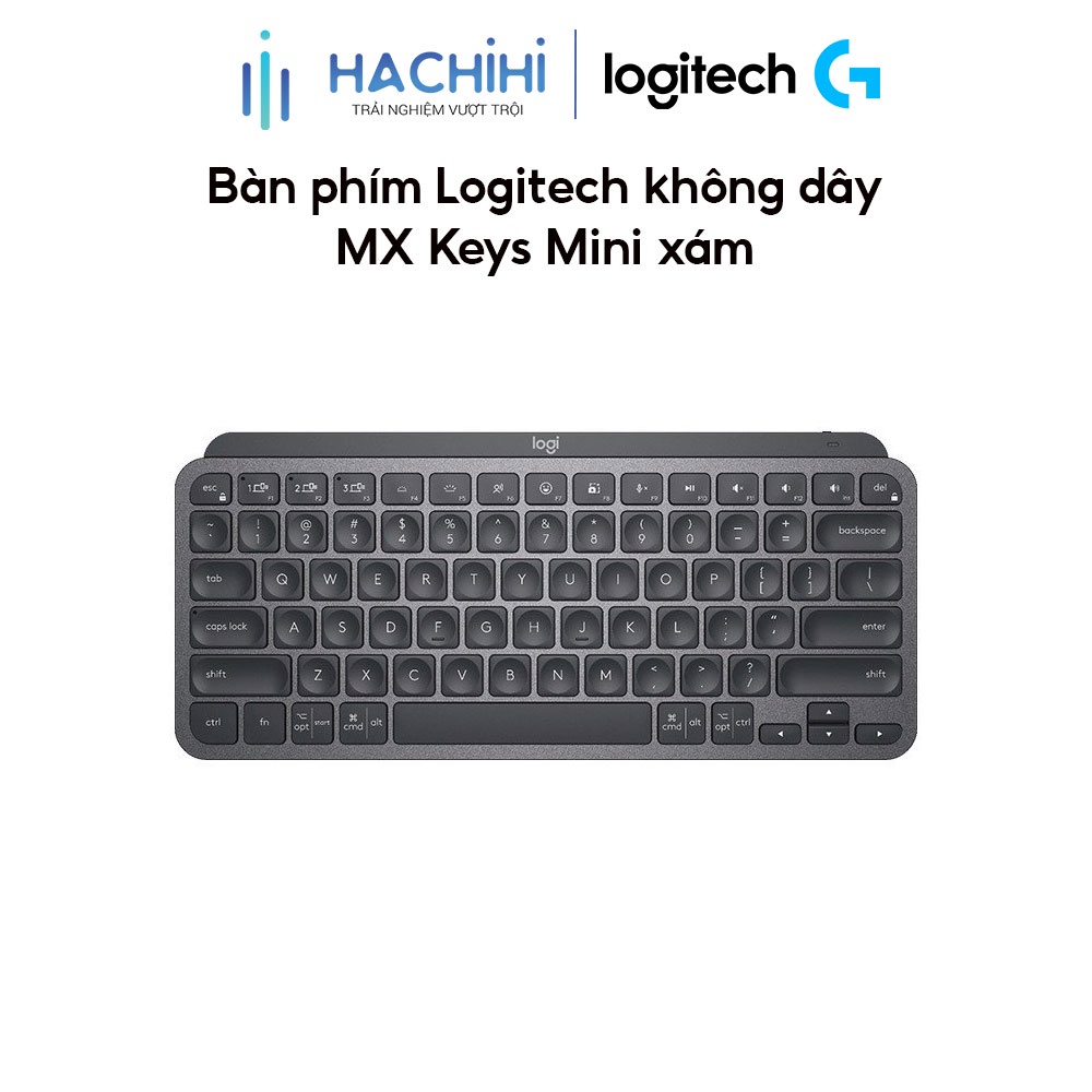Bàn phím Logitech không dây MX Keys Mini xám (USB-C/Bluetooth)