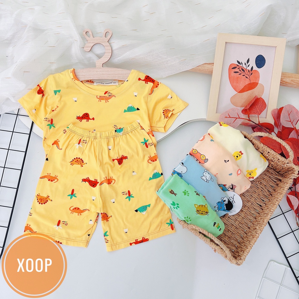 Xả hàng  Bộ cộc thun lạnh hàng minky mom họa tiết cô gái đi xe   shop phúc yến