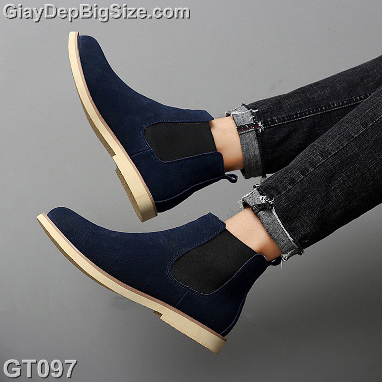 Giày Boot (bốt) Chelsea, giày cổ cao big size cỡ lớn EU:45-46 cho nam chân thon cân đối