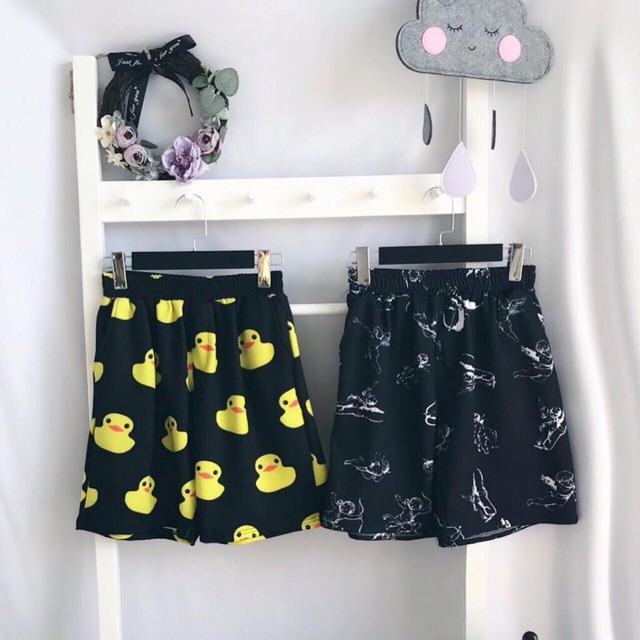 [ 19 mẫu ] Quần short cartoon Bơ Avocado Kì lân Unicorn Cúc Daisy Simpson Stitch BMO Chuối Tata Shooky Vịt Khủng Long