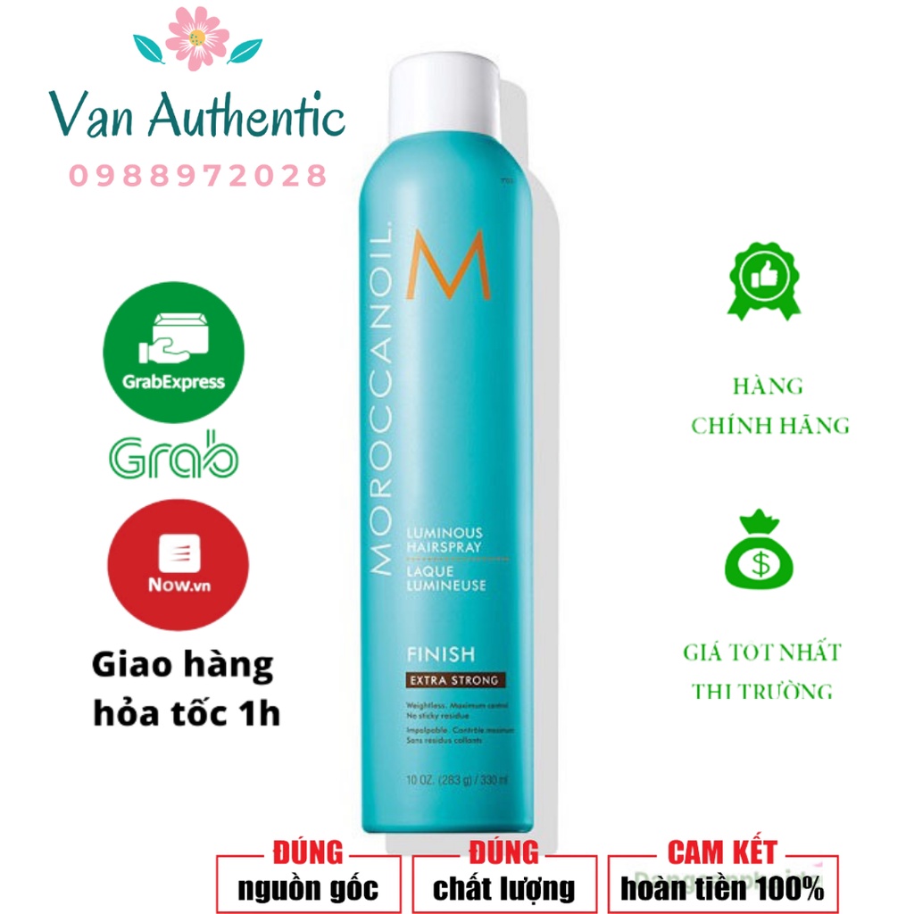 Gôm xịt giữ nếp tóc linh hoạt Moroccanoil Finish Luminous 330ml