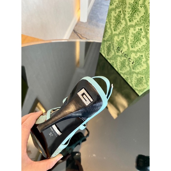 Giày cao gót mũi vuông dài quai hậu thương hiệu Gucci GC cao cấp mẫu 2022