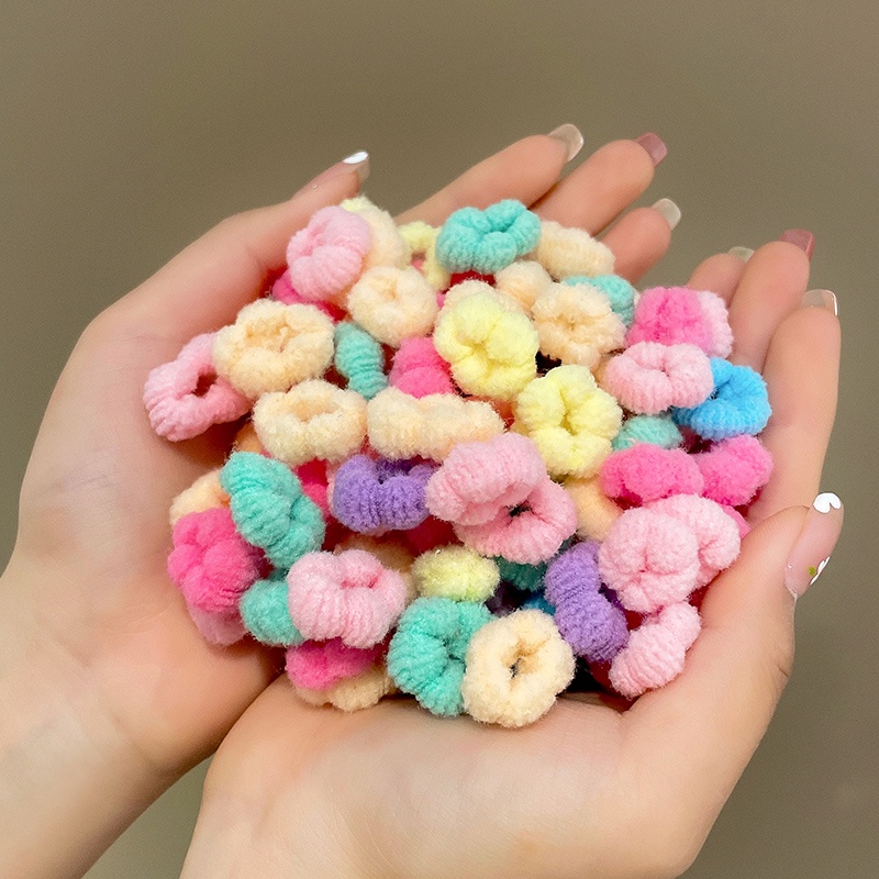 Có thể tự làm vòng đeo tay，Bộ Dây Buộc Tóc Cỡ Nhỏ Phong Cách Hàn Quốc Dễ Thương Không Gây Đau Thời Trang Cho Bé Gái（Một hộp có thể làm 4 vòng tay）