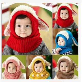 Mũ len tai cừu siêu ấm cho bé L7