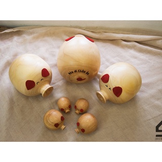 LỢN GỖ TIẾT KIỆM HEO ĐẤT GÓC DECOR