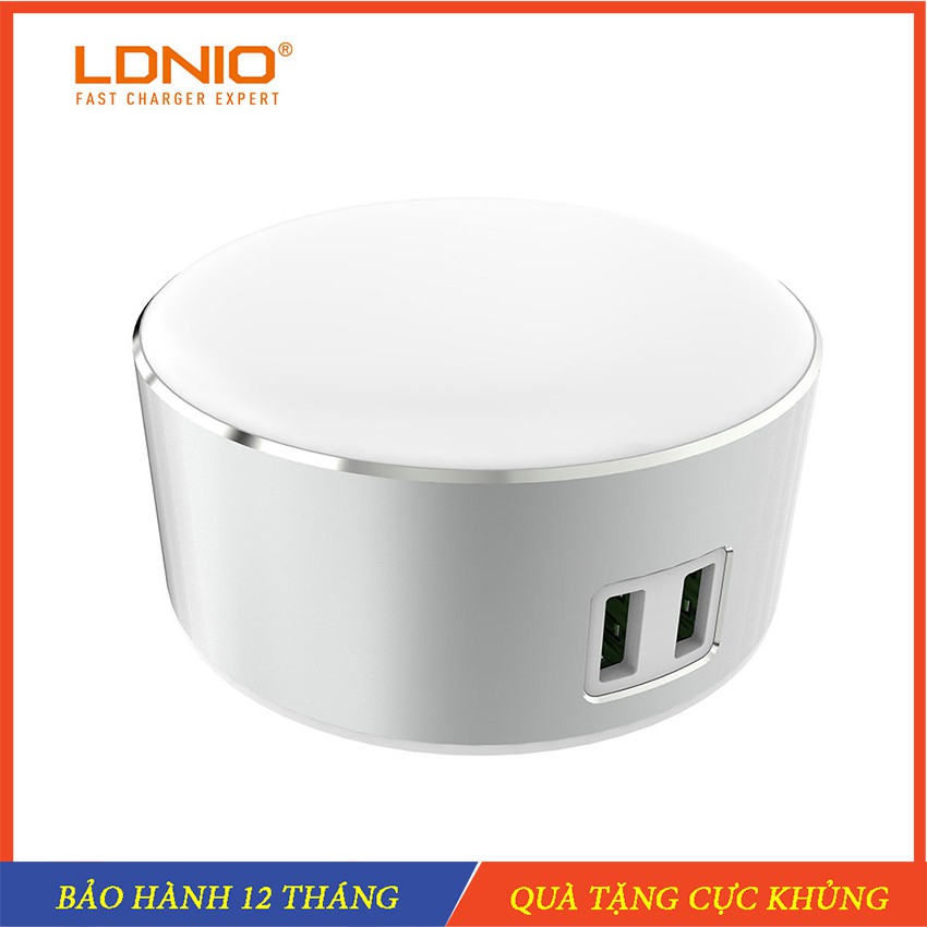 Đèn ngủ cảm ứng tích hợp 2 cổng sạc nhanh USB - Chính Hãng LDNIO - Đèn cảm ứng 3 cấp độ dễ dàng điều chỉnh