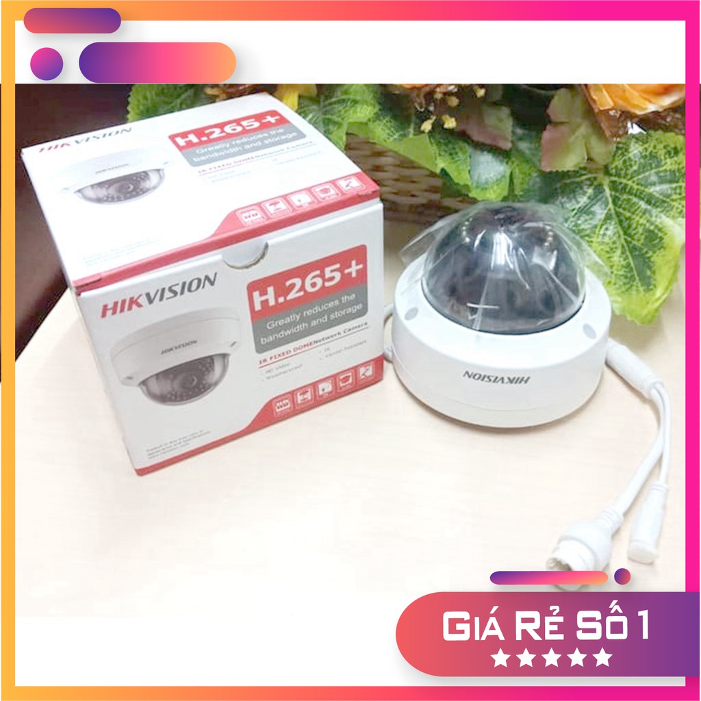 {FREESHIP} Camera IP Dome hồng ngoại 2.0 MP HIKVISION DS-2CD2121G0-I, hỗ trợ thẻ nhớ, chống thấm nước, chống va đập , tư