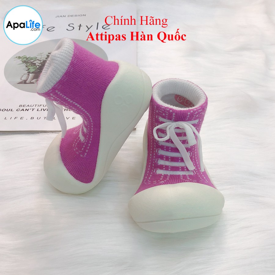 Giày tập đi Attipas Sneaker/ Xanh - Đỏ - Tím /nhập Hàn Quốc - cho bé trai /bé gái từ 3 - 24 tháng: đế mềm & chống trượt