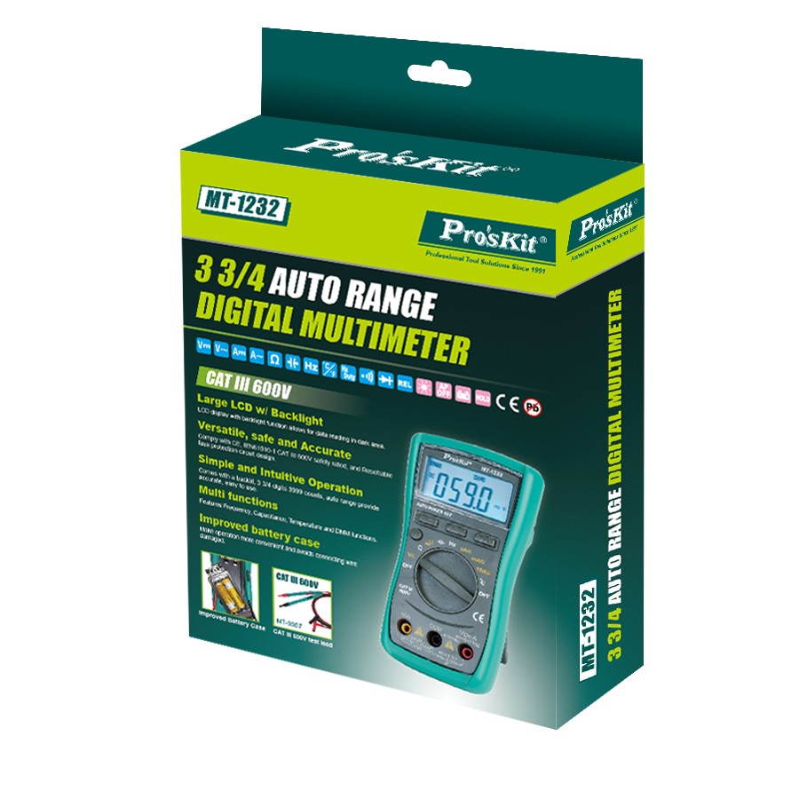 Đồng hồ đo điện tử Pro'skit MT-1232